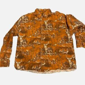 Gallop Men’s XL Long Sleeve Hunting Shirt Deer Bow Arrow Graphic Cotton Button